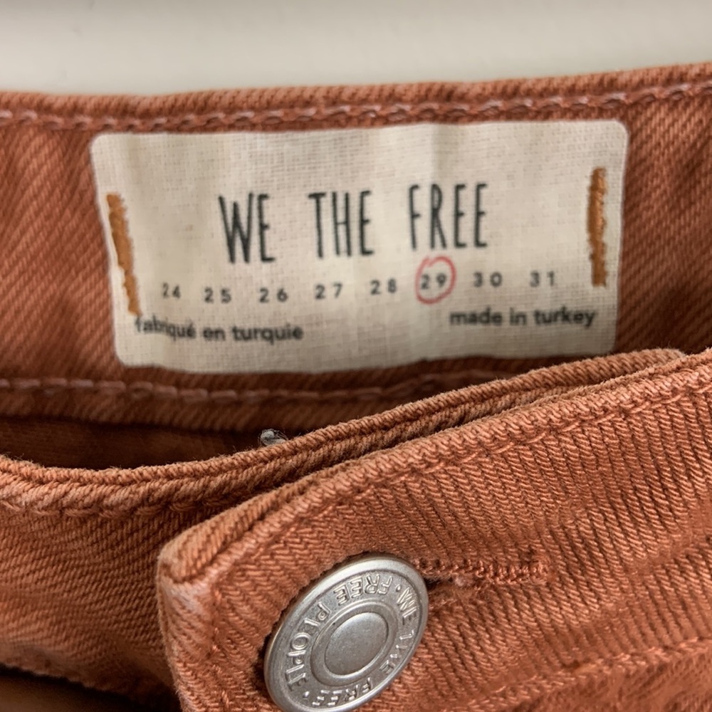 🌷We The Free Distressed Copper Denim Mini Skirt Size 29 - Picture 4 of 5